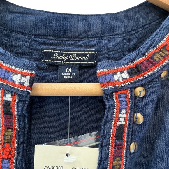 NWT Lucky Brand Boho Top Jacket Women's M Peplum Tassels Rivets Embroidered Trim - Picture 6 of 12